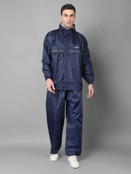 Dollar - Navy Blue Rainguard Rain Jacket & Trouser With Adjustable Hood & Pocket (Set of 2)