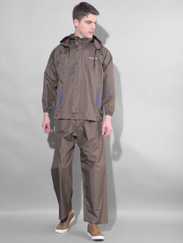 Dollar - Brown Rainguard Sporty Look Rain Jacket & Trouser With Hood & Pocket (Set of 2)