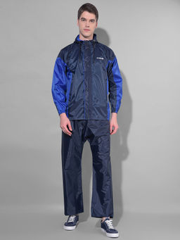 Dollar - Navy Blue Rainguard Rain Jacket & Trouser With Hood & Pocket (Set of 2)