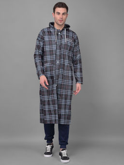 Dollar - Black Rainguard Check Printed Rain Jacket & Trouser With Hood & Pocket (Set of 2)
