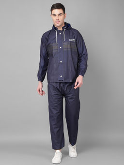 Dollar - Navy Blue Rainguard Rain Jacket & Trouser With Adjustable Hood & Pocket (Set of 2)