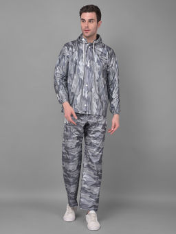 Dollar - Grey Rainguard Army Printed Rain Jacket & Trouser With Hood & Pocket (Set of 2)