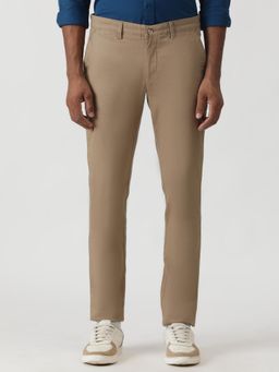 Greenfibre - Khaki Cotton Stretch Dobby Casual Trouser