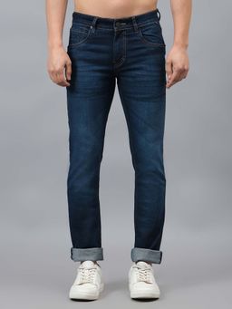 Cantabil - Men Solid Blue Regular Fit Casual Jeans