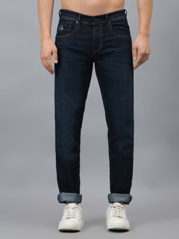 Cantabil - Men Solid Blue Regular Fit Casual Jeans