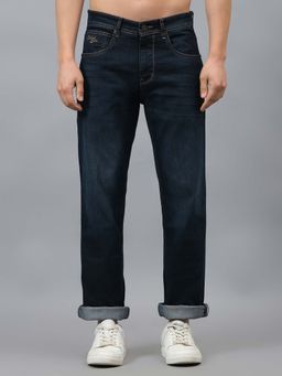 Cantabil - Men Solid Blue Regular Fit Casual Jeans