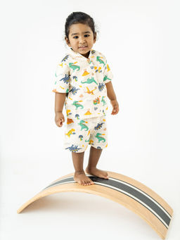 Yellow Rabbit - Boys Multi-Color Printed Shirt & Shorts (Set of 2)