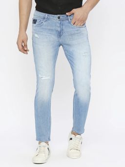 Spykar - Men Light Blue Cotton Slim Fit Jeans Kano