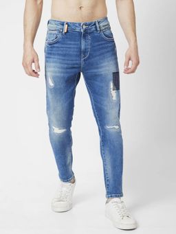 Spykar - Men Vintage Blue Cotton Slim Fit Jeans Kano