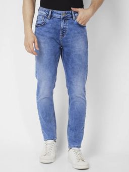 Spykar - Men Light Blue Cotton Stretch Slim Fit Jeans Kano