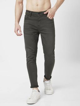 Spykar - Men Light Black Cotton Stretch Slim Fit Jeans Kano