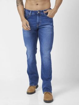Spykar - Men Mid Blue Cotton Stretch Comfort Fit Jeans Rafter