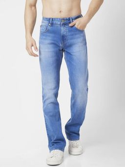 Spykar - Men Light Blue Cotton Stretch Comfort Fit Jeans Rafter