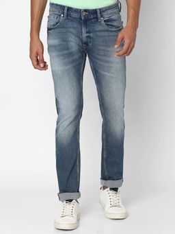 Spykar - Men Light Blue Cotton Regular Fit Jeans Rover
