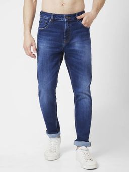 Spykar - Men Mid Blue Cotton Stretch Regular Fit Jeans Rover