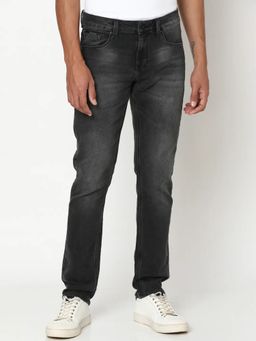Spykar - Men Carbon Black Cotton Slim Fit Jeans Skinny