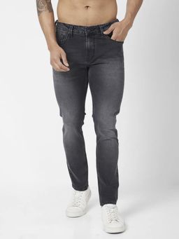 Spykar - Men Carbon Black Cotton Stretch Slim Fit Jeans Skinny