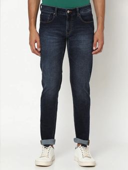Spykar - Men Dark Navy Blue Cotton Slim Fit Jeans Skinny