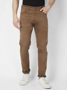 Spykar - Men Coffee Brown Cotton Stretch Slim Fit Jeans Skinny