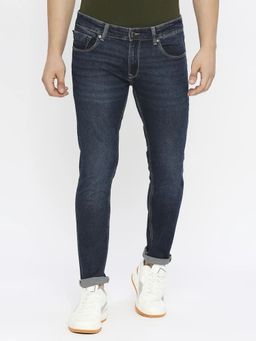 Spykar - Men Dark Navy Blue Cotton Stretch Super Slim Fit Jeans Super Skinny