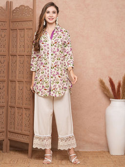FASHOR - Off White Floral Co-Ords (Set of 2)