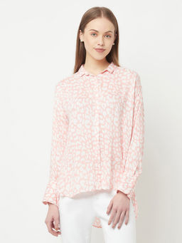 CRIMSOUNE CLUB - Women Pink High-low Hemline Shirt