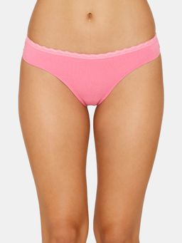 Zivame - Low Rise Zero Coverage Thong - Pink Cosmos