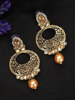 Anika's Creations - Anika's Creation Floral Design Chandbali Earrings
