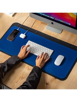 DailyObjects - Black-Blue Dart Organiser Desk Mat (r1)