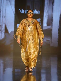 Nirmooha - Printed Lurex Kaftan with Slip (Set of 2)