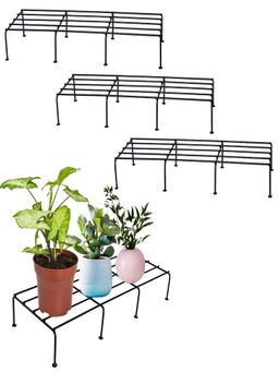 Ecofynd - Rectangle Metal Planter Stand Black