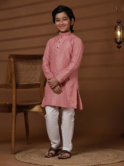 Pro Ethic Style Developer - Pink Baby Boys Sequined Kurta with Pyjama