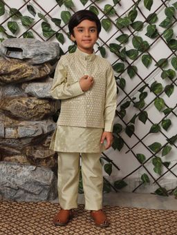 Pro Ethic Style Developer - Green Koti Kurta with Pant and Jacket