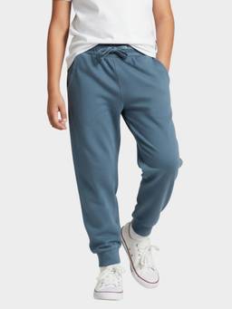 Orange Sugar - Kids Flexible Waistband Air Force Blue Cotton Joggers
