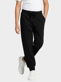Orange Sugar - Kids Flexible Waistband Black Cotton Joggers