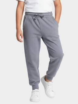 Orange Sugar - Kids Flexible Waistband Grey Cotton Joggers