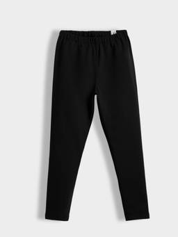 Orange Sugar - Girls Cotton Elastane Stretchable Black Solid Leggings