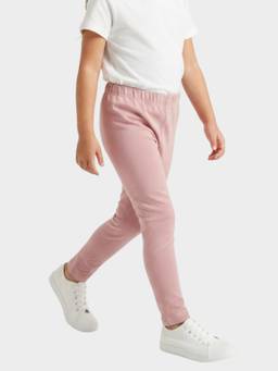 Orange Sugar - Girls Cotton Elastane Stretchable Rose Pink Solid Leggings