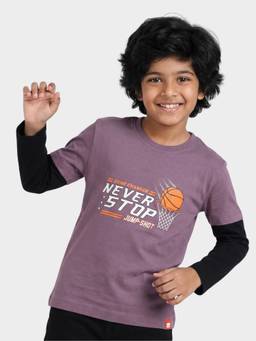 Orange Sugar - Kids Pure Cotton Basket Ball Printed Full Sleeves T-Shirt