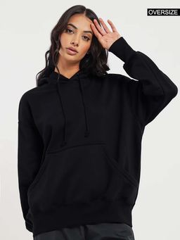 MISCHIEF MONKEY - Women Black Oversized Hoodie