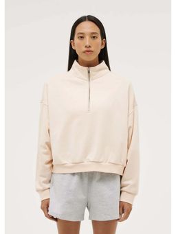 MISCHIEF MONKEY - Women Cream Hight Neck Sweatshirt