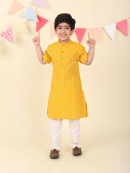 Fabindia - Yellow Cotton Long Kurta