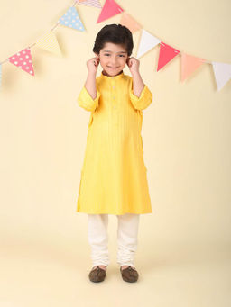 Fabindia - Yellow Dobby Long Kurta