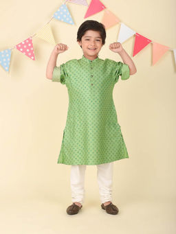Fabindia - Green Hand Block Printed Long Kurta