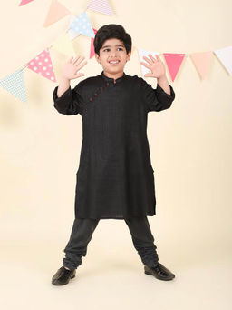 Fabindia - Black Dobby Long Kurta