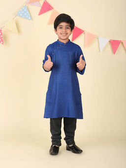 Fabindia - Blue Dobby Long Kurta