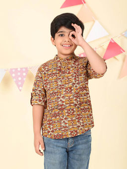 Fabindia - Multicolour Cotton Kalamkari Printed Short Kurta