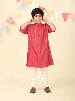Fabindia - Pink Dobby Kurta