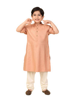 Fabindia - Peach Hand Block Printed Long Kurta