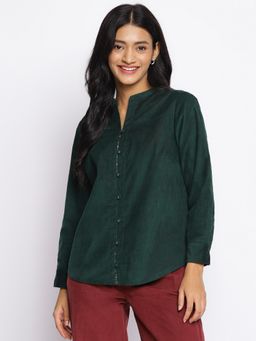 Fabindia - Green Cotton Waist Length Top